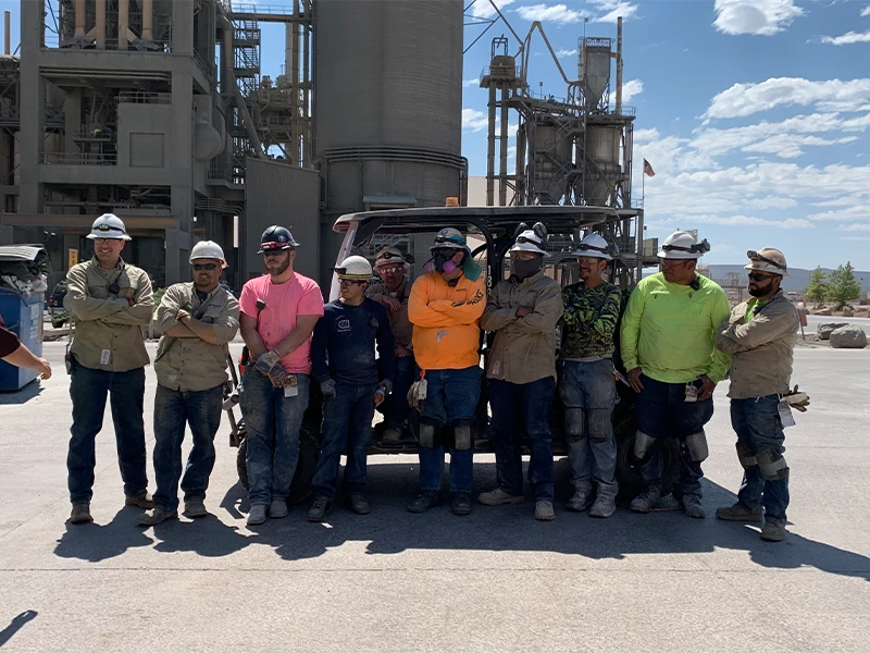 UNACEM NA Cement Manufacturing Team stands near the Paulden, Arizona plant
